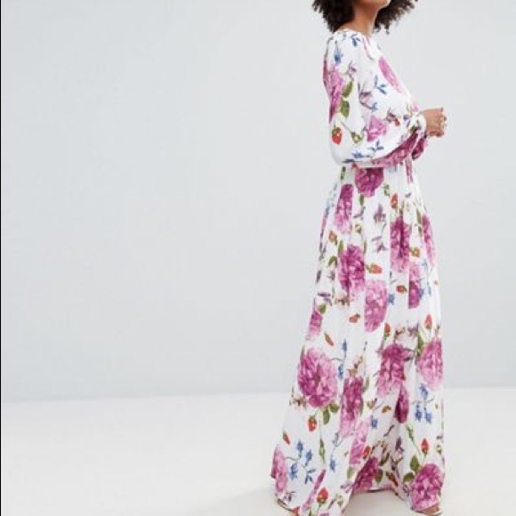 yas floral maxi dress
